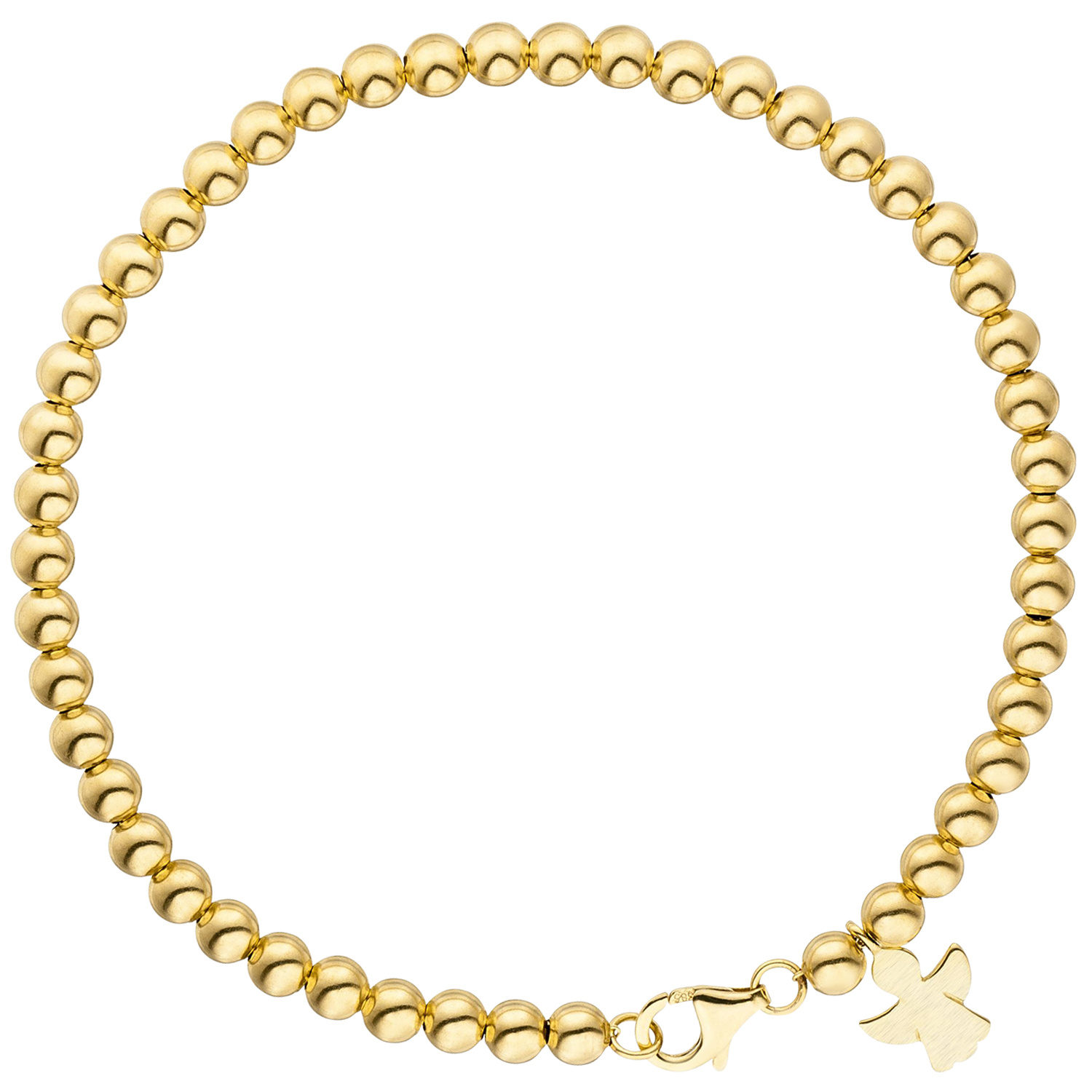 Identbändchen Armband Armkette mit Engel 585 Gelbgold 14cm Kinder Goldarmband 