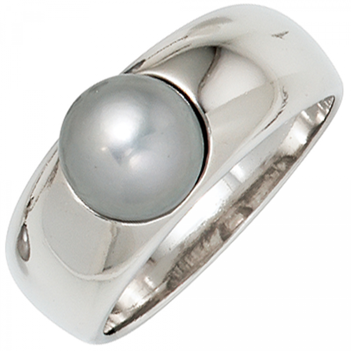 Damen Ring 925 Sterling Silber rhodiniert 1 Süßwasser Perle Perlenring.